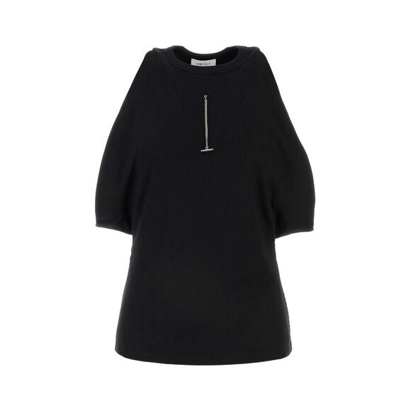 Alexander Mcqueen Women Black Stretch Cotton Top